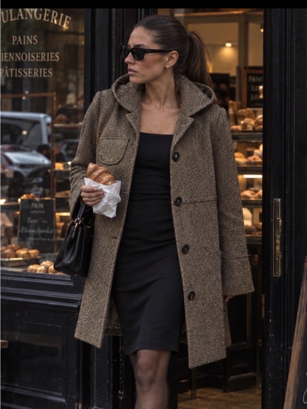 I. Spiewak & Sons Brown Herringbone Wool Hooded Coat L